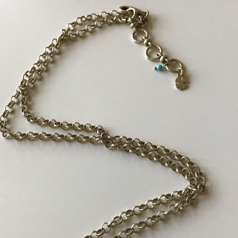 Lucky Brand Dyed Turquoise Stone Needlepoint Sunburst Pendant Necklace 32"  $49 - Picture 5 of 5